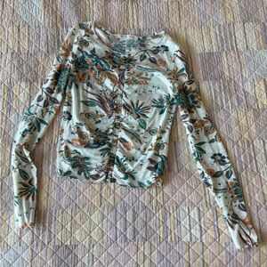 Free People Floral Long Sleeve Top